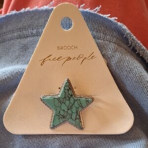 Free People Turquoise Star Brooch